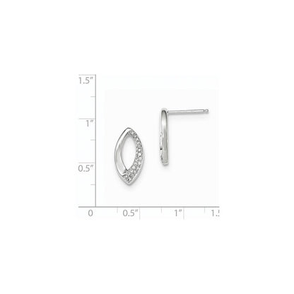 14K Weißgold Ohrstecker mit echten Diamanten, Pavé-Fassung, Marquise-Form