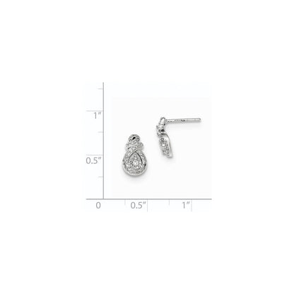 14K Weißgold Ohrstecker mit echten Diamanten