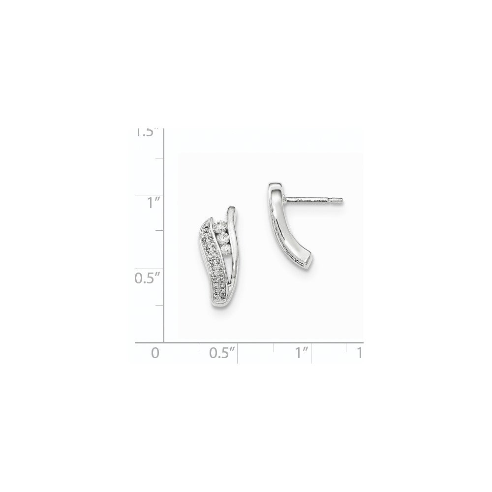 14K Weißgold Diamant-Ohrstecker