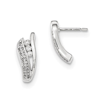 14K Weißgold Diamant-Ohrstecker