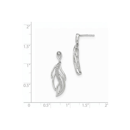 14K Weißgold Diamant-Ohrhänger mit echten Diamanten und Ohrstecker-Verschluss
