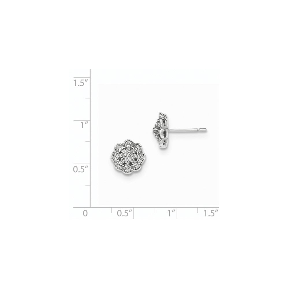 14K Weißgold Ohrstecker mit echten Diamanten
