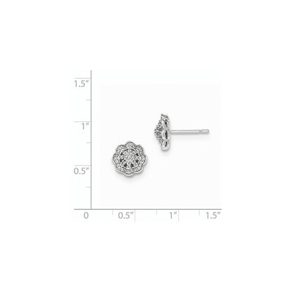 14K Weißgold Ohrstecker mit echten Diamanten