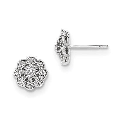 14K Weißgold Ohrstecker mit echten Diamanten