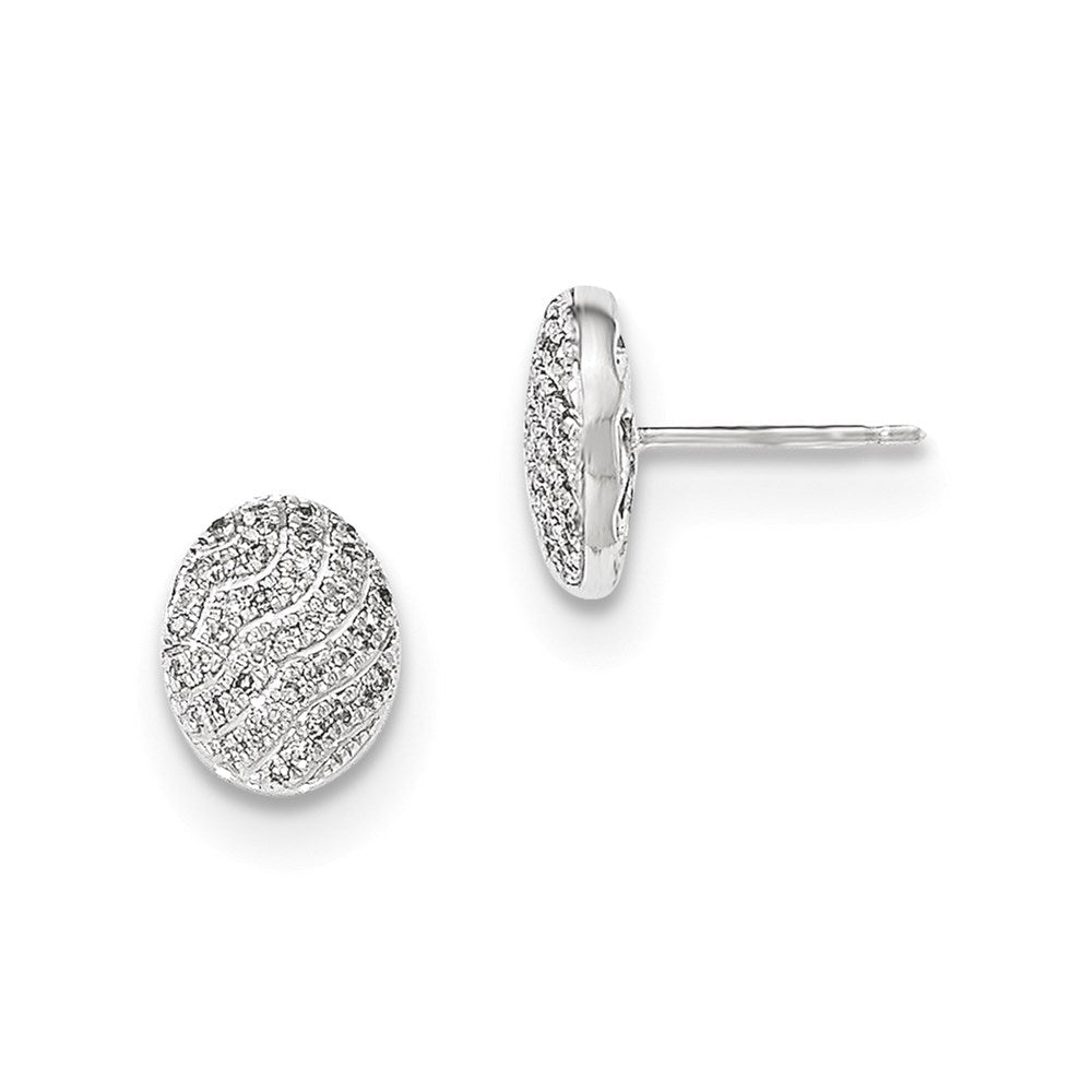 14K Weißgold Ohrstecker mit ovalen echten Diamanten