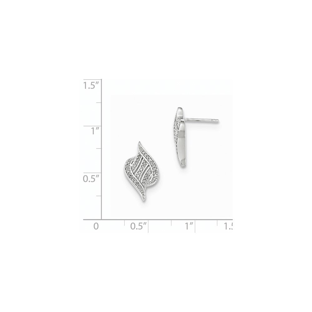 14K Weißgold-Ohrstecker mit echten weißen Diamanten