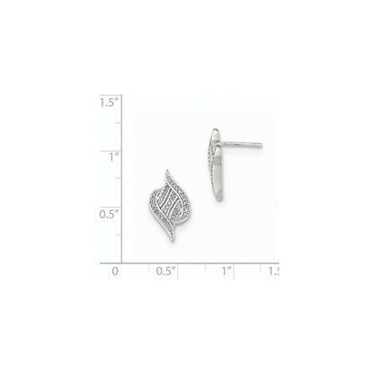 14K Weißgold-Ohrstecker mit echten weißen Diamanten