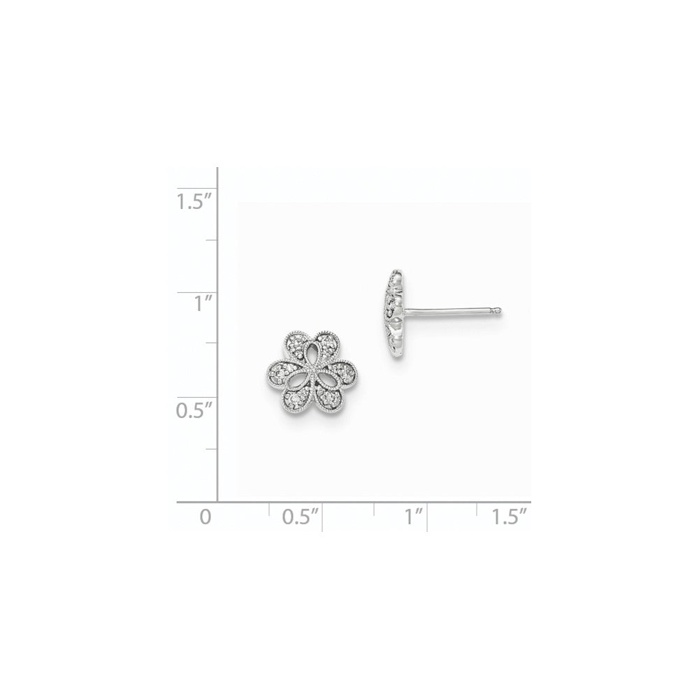 14K Weißgold Ohrstecker mit echten Diamanten