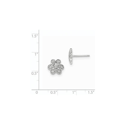 14K Weißgold Ohrstecker mit echten Diamanten