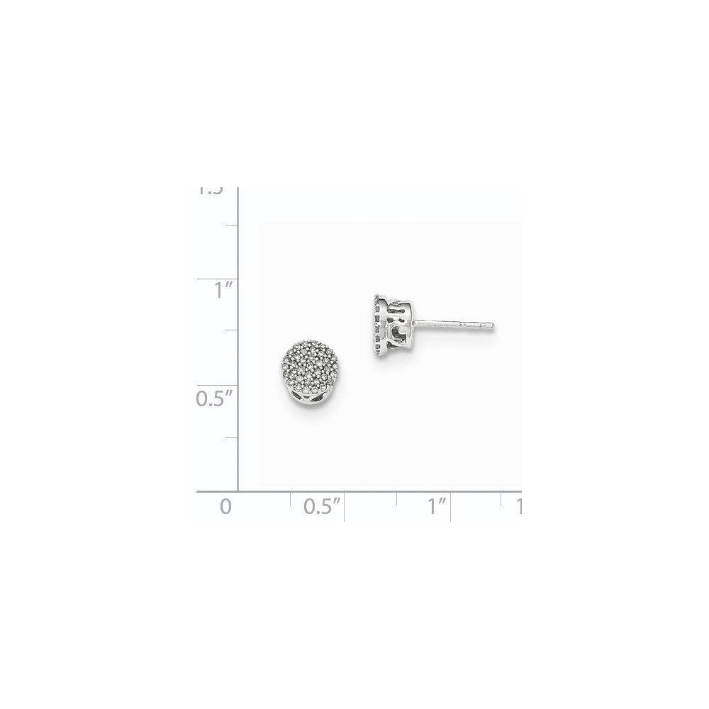 14K Weißgold Ohrstecker mit polierten runden echten Diamanten