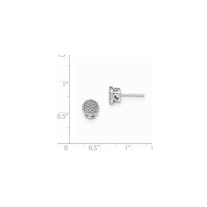 14K Weißgold Ohrstecker mit polierten runden echten Diamanten