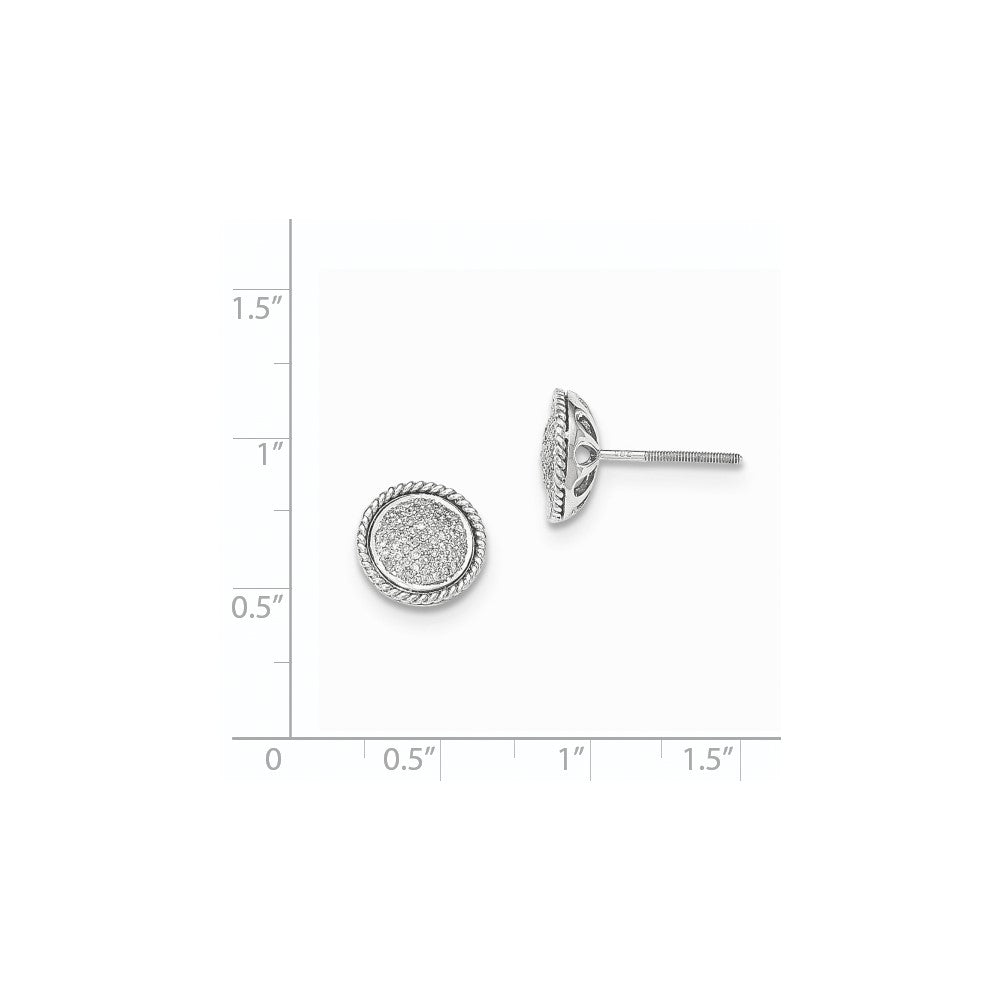 14K Weißgold Ohrstecker mit Kreis aus Pavé-Diamanten