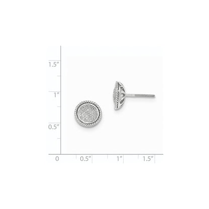 14K Weißgold Ohrstecker mit Kreis aus Pavé-Diamanten