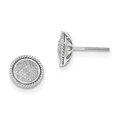 14K Weißgold Ohrstecker mit Kreis aus Pavé-Diamanten