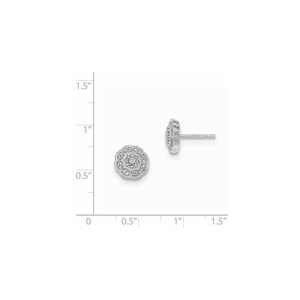 14K Weißgold Ohrstecker mit runden echten Diamanten