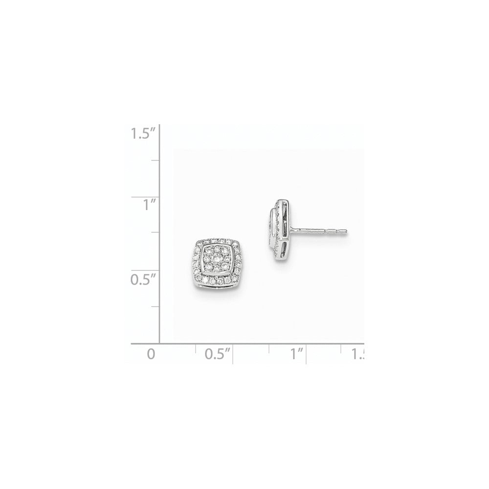 14K Weißgold Ohrstecker mit echten Diamanten