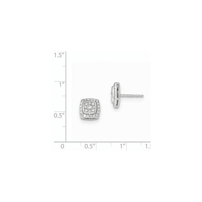 14K Weißgold Ohrstecker mit echten Diamanten