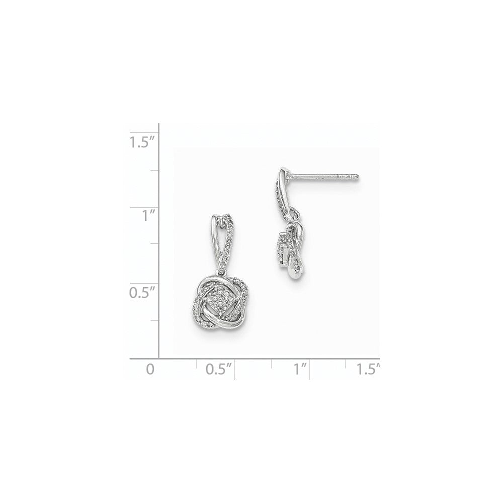 14K Weißgold Ohrhänger mit echtem Diamant und Stecker