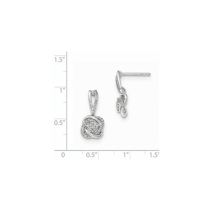14K Weißgold Ohrhänger mit echtem Diamant und Stecker
