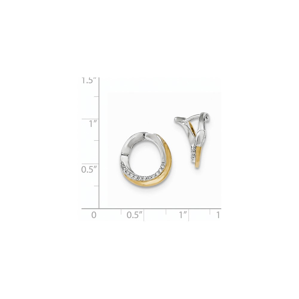 14K Weißgold Ohrringe mit echten Diamanten, klappbar, gelbrhodiniert