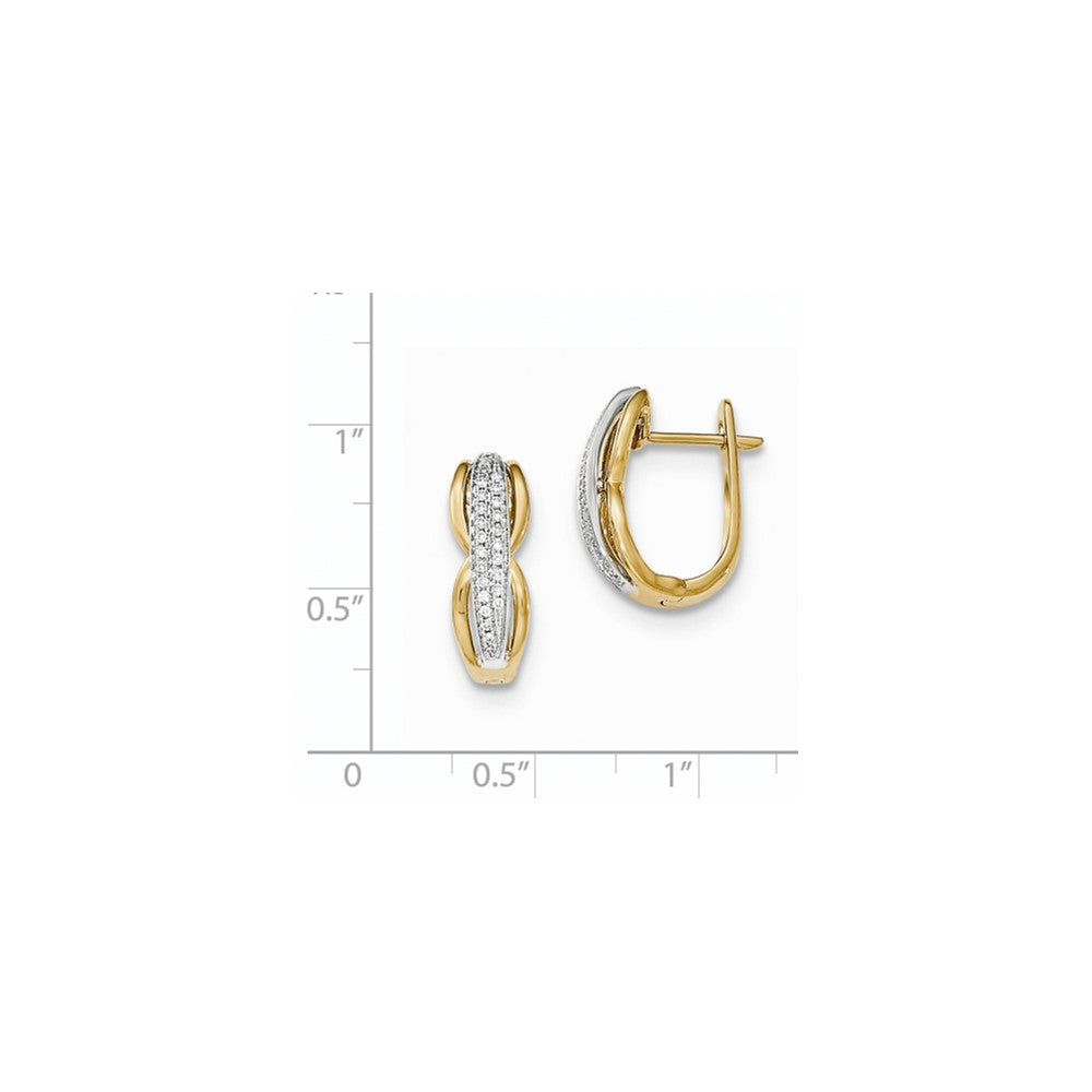 14K Gelbgold & Rhodium Ohrringe mit ausgefallener Unterseite und Steckverschluss