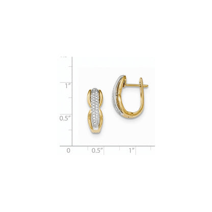 14K Gelbgold & Rhodium Ohrringe mit ausgefallener Unterseite und Steckverschluss