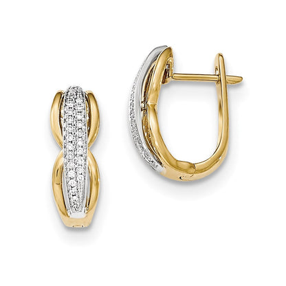 14K Gelbgold & Rhodium Ohrringe mit ausgefallener Unterseite und Steckverschluss