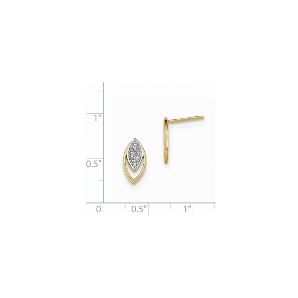 14K Gelbgold Ohrstecker mit echten Diamanten