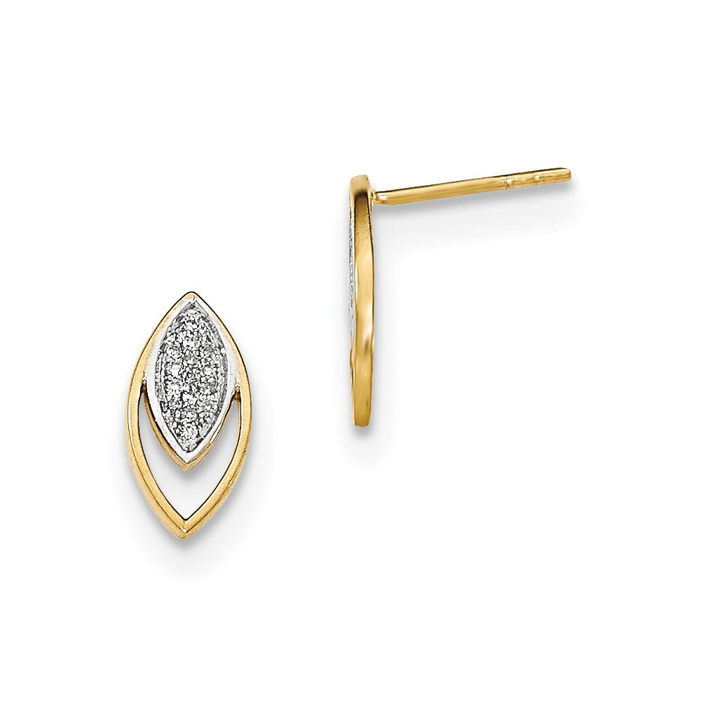 14K Gelbgold Ohrstecker mit echten Diamanten