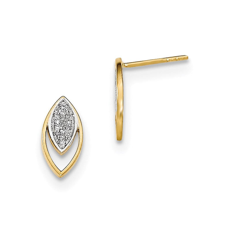 14K Gelbgold Ohrstecker mit echten Diamanten