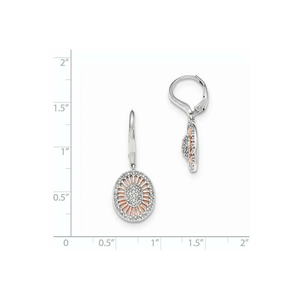 14K Weißgold mit Rosé-Rhodium-Beschichtung Ohrringe mit echten Diamanten