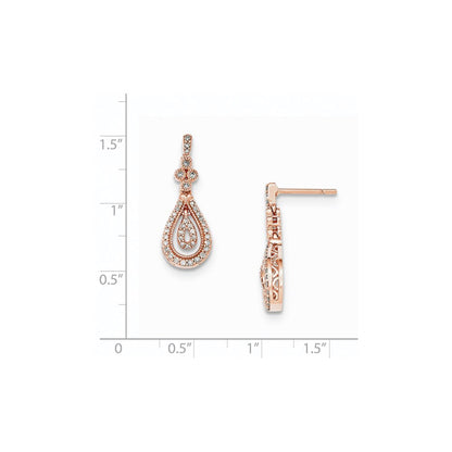 14K Roségold Ohrstecker mit poliertem echtem Diamant