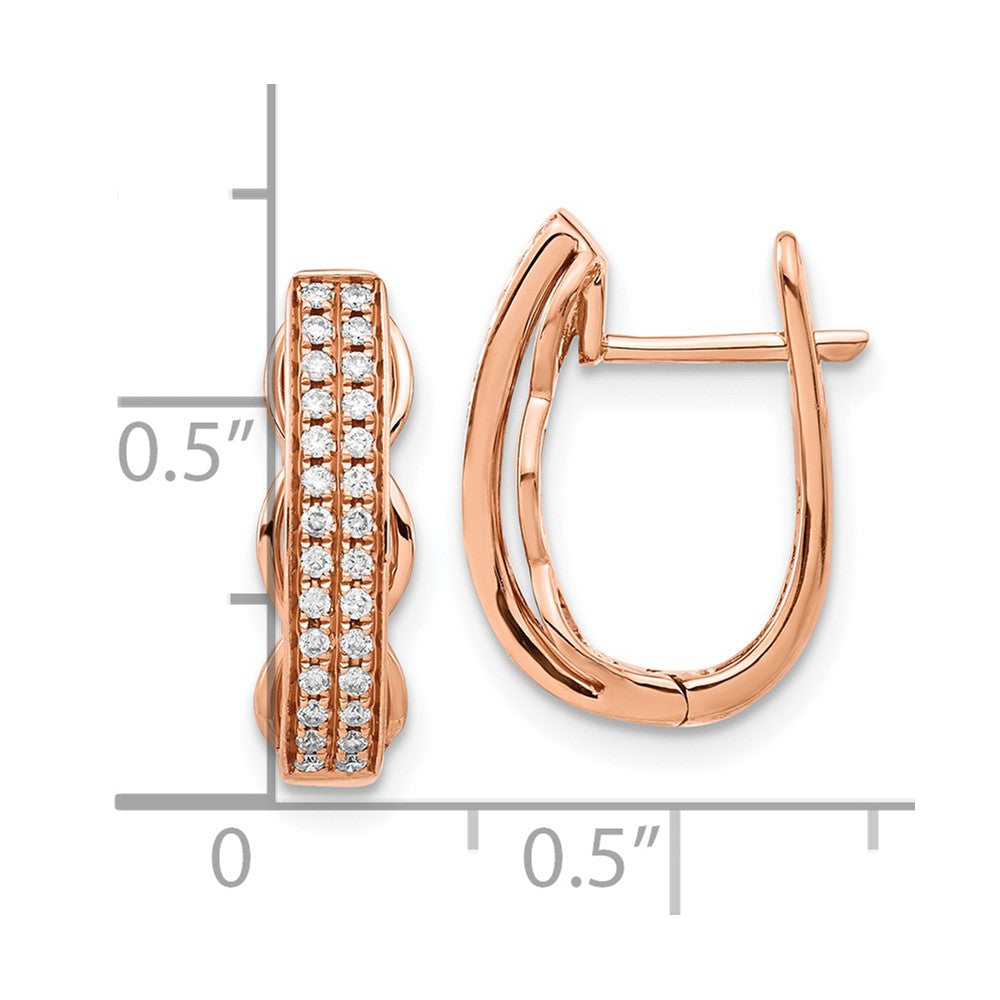 14K Roségold Ohrstecker mit echten Diamanten und Klappscharnier