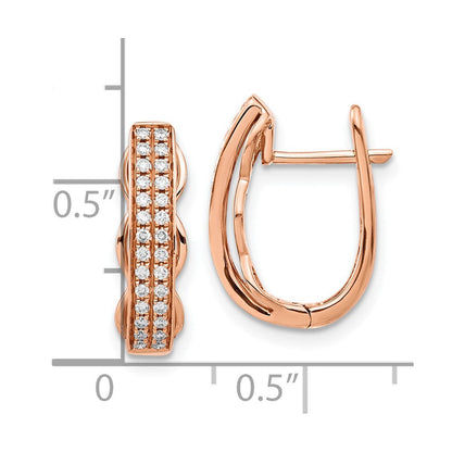14K Roségold Ohrstecker mit echten Diamanten und Klappscharnier