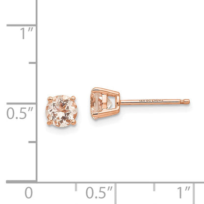 14K Roségold Ohrstecker mit rundem Morganit