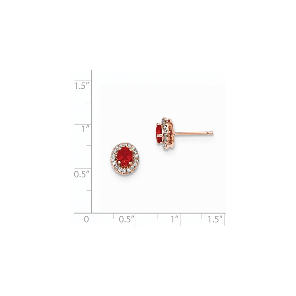 14K Roségold Oval Feuer Opal & Echt Diamant Heiligenschein Ohrstecker