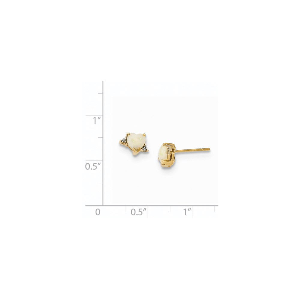 14K Gelbgold Opal und Echt Diamant Ohrstecker