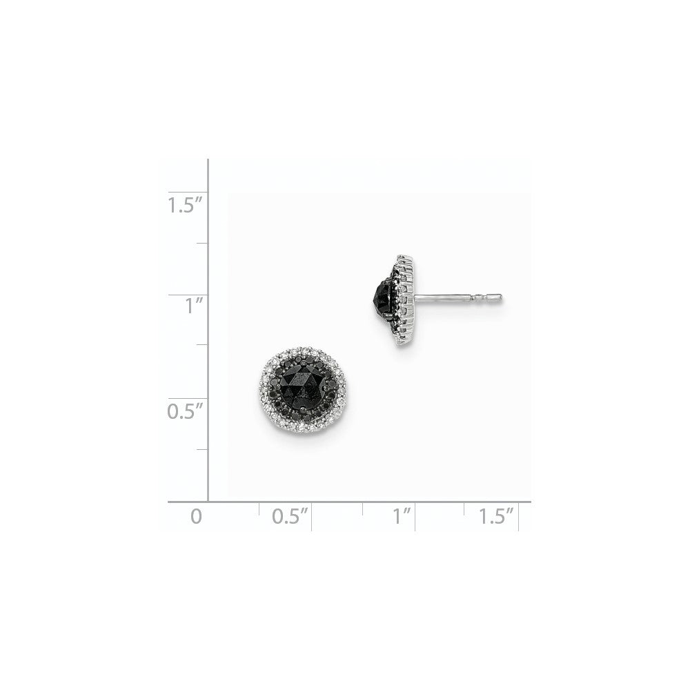 14K Weißgold Diamant-Ohrstecker in Schwarz und Weiß