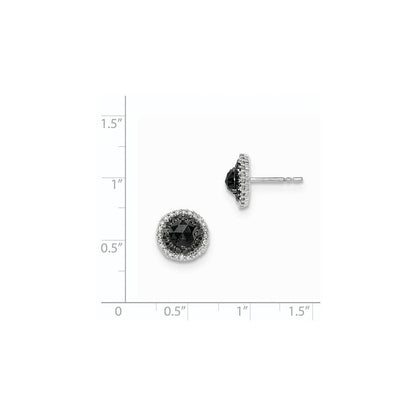 14K Weißgold Diamant-Ohrstecker in Schwarz und Weiß