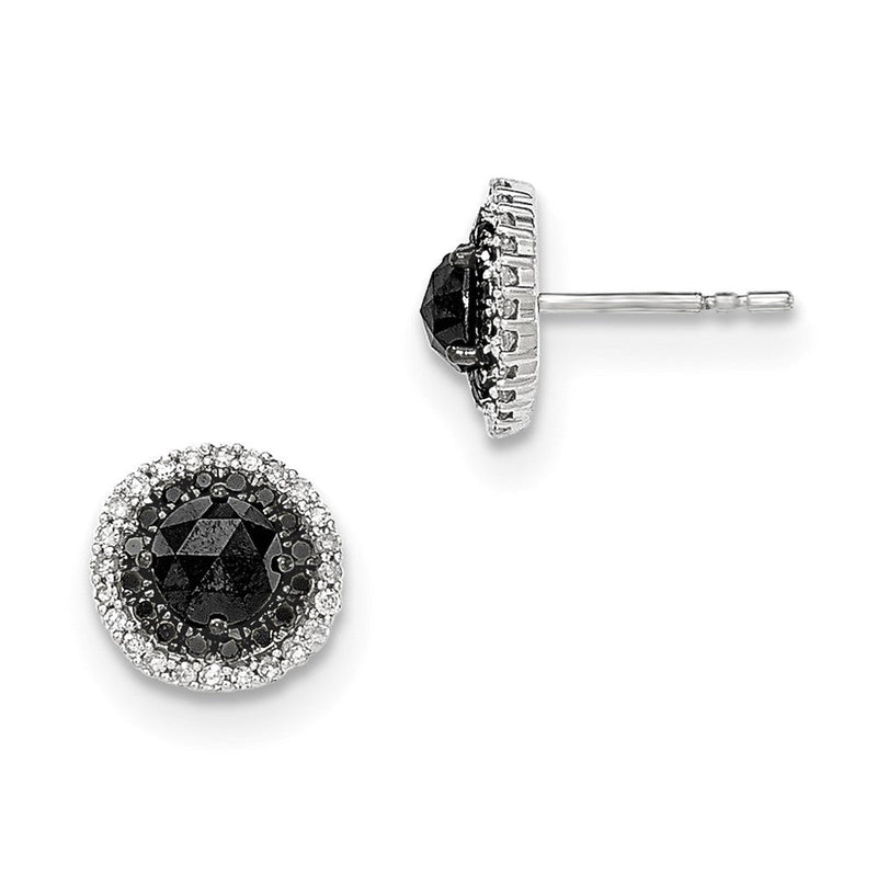 14K Weißgold Diamant-Ohrstecker in Schwarz und Weiß
