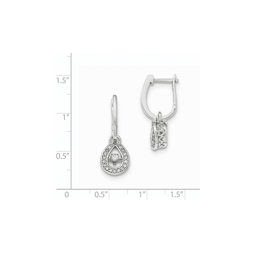 14K Weißgold Lebendige Echte Diamant-Ohrhänger mit Scharnier
