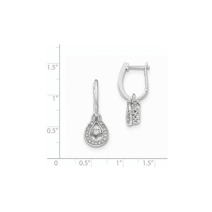 14K Weißgold Lebendige Echte Diamant-Ohrhänger mit Scharnier