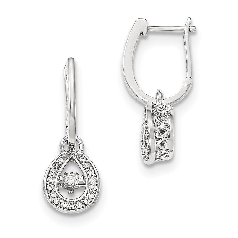 14K Weißgold Lebendige Echte Diamant-Ohrhänger mit Scharnier