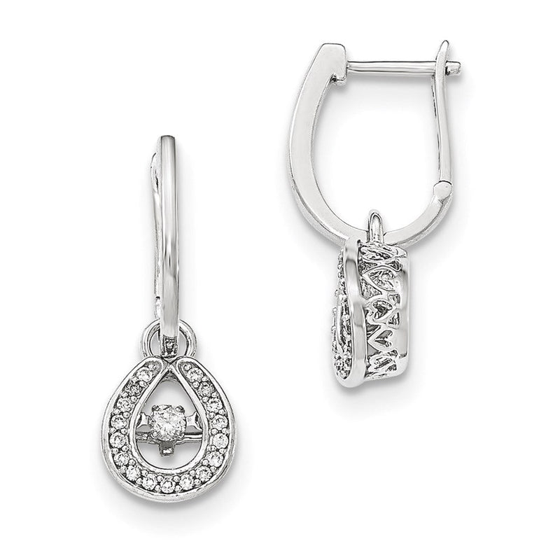 14K Weißgold Lebendige Echte Diamant-Ohrhänger mit Scharnier