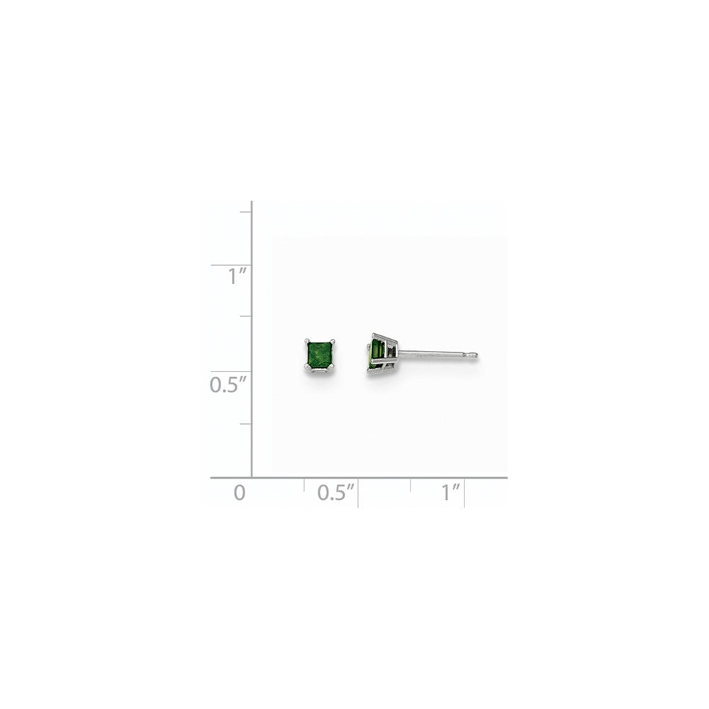 14K Weißgold Ohrstecker mit 0,25 ct. grünen echten Diamanten