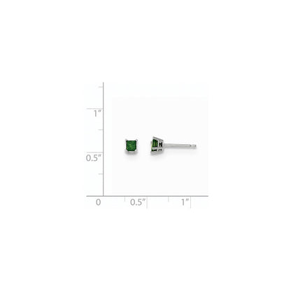 14K Weißgold Ohrstecker mit 0,25 ct. grünen echten Diamanten