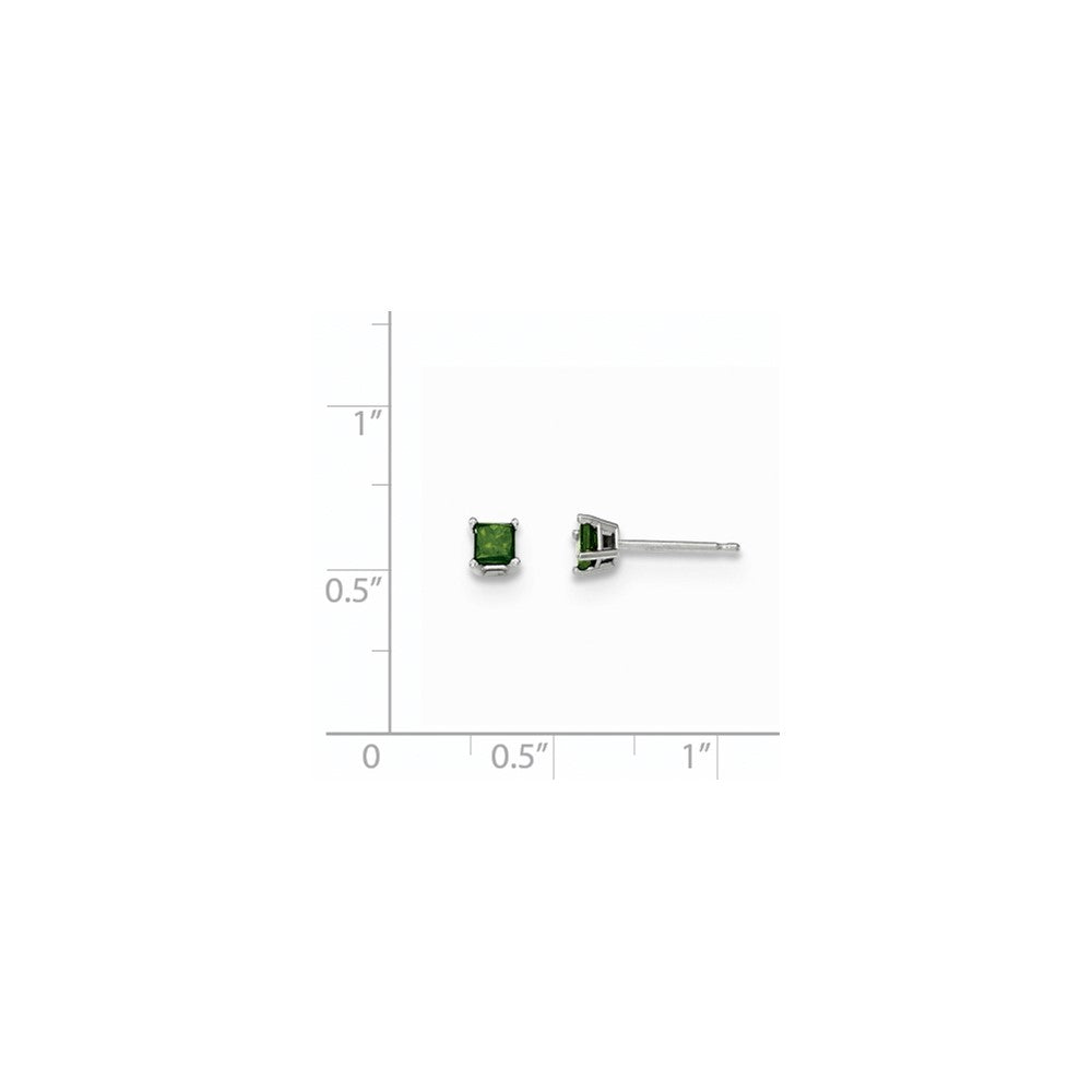 14K Weißgold Ohrstecker mit 0,30 ct. grünen echten Diamanten
