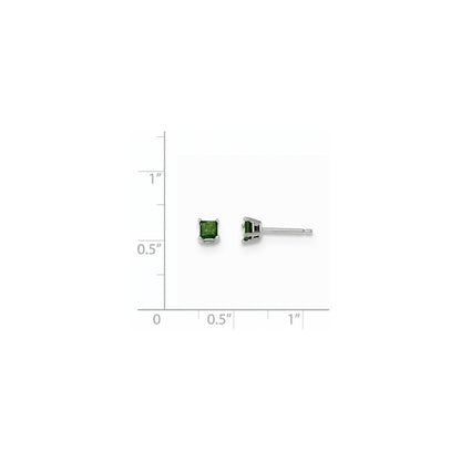 14K Weißgold Ohrstecker mit 0,30 ct. grünen echten Diamanten