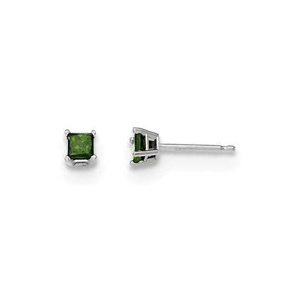 14K Weißgold Ohrstecker mit 0,30 ct. grünen echten Diamanten