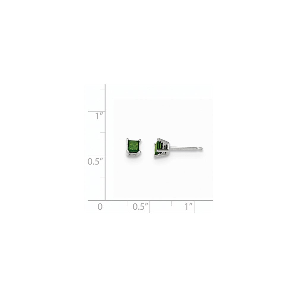 14K Weißgold 0,40 ct. Grüne Echte Diamant-Ohrstecker